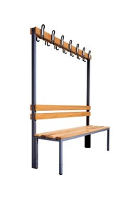 Resim Ayakkabılıksız 4 Ayaklı Tek Taraflı Bank, 7 Adet Kanca, 150x43x170 Cm, Vestiyer Bankı, Spor Bankı 