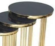 Resim Brc Zigon13384 C Model Metal Gold renk kaplama Düz Siyah Temper cam El Yapım 
