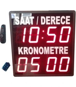 Resim Teknomerkez Kumandalı Saat Derece Kronometre Kasa Ölçüsü: 27 x 27 DISPLAY:76 mm 