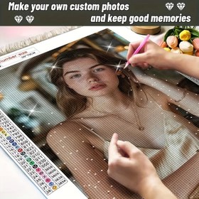 Resim Kişiselleştirilmiş Özel Elmas Boyama 5D Fotoğraf-Elmasa Boyama Yuvarlak Matkap Yüksek Çözünürlüklü Baskı Tam Elmas Özelleştirme Ebeveynler / Aile ve Arkadaşlar için Tatil Hediyesi 
