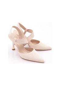 Resim Dgn 1022 Kadin İnce Topuklu Ayakkabi Ten Desenli 