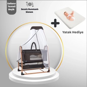 Resim C-1100 Gold Plus Lüks Tüllü Beşik Siyah 
