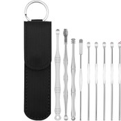 Resim Geeroyoo Taşınabilir Paslanmaz Çelik Kulak Temizleme Seti - 10 Parça Siyah Deri Kılıflı 