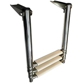 Resim Teleskopi̇k Paslanmaz Merdi̇ven 3 Basamakli 85cm 