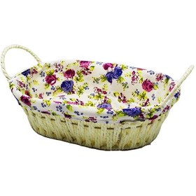 Resim Yakut Renkli Bezli Oval Hasır Ekmek Sepeti 8821 925 Çok renkli 