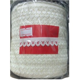 Resim Çamaşır Lastiği Dantelli 1 cm 1 Metre Ekru 