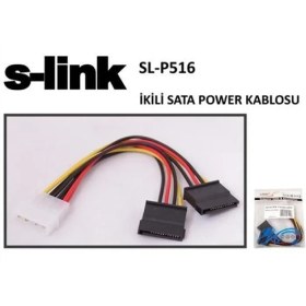 Resim S-Link Sl-P516 Ikili Sata Power Kablo 