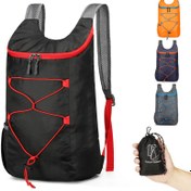 Resim Katlanabilir Yürüyüş Sırt Çantası - Açık Hava, Golf ve Spor için Dayanıklı Poliester, Ayarlanabilir Kayışlar, Fermuarlı Kapatma ve Çoklu Bölmeler - Siyah Kırmızı Detaylı, Turuncu, Lacivert Mavi, Açık Mavi Seçenekler, Nefes Alabilen Fileli Seyahat Çantası | Hafif Sırt Çantası 
