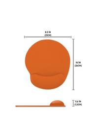 Resim BLACK DEER Premium Konforlu Bilek Destekli Ergonomik Kaymaz Taban Mouse Pad , Bilek Koruyucu Tasarım Turuncu 