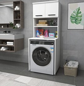 Resim Zuesse Dizayn DRAGON 3 Raflı Kapaklı Beyaz Banyo Dolabı 