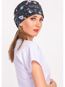 Resim Master Likra Siyah Gezegen Desenli Doktor Hemşire Hastane Cerrahi 