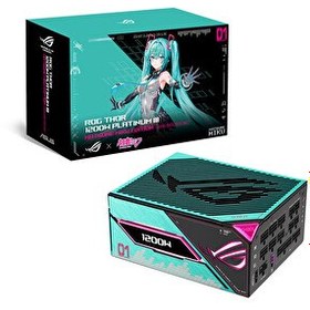 Resim Asus ROG Thor 1200W Platinum III Hatsune Miku Edition OLED ARGB 80+ Platinum PCIe 5.1 Full Modüler ATX 3.1 Güç Kaynağı 
