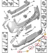 Resim Opel Mokka (2021-2024) Arka Park Sensörü Bağlantı Braket Ayağı Takımı (Orijinal) 