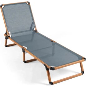 Resim Missidea Alüminyum Katlanır ve Taşınır Şezlong Teak+Jeans 