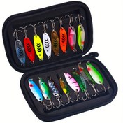 Resim 16 Adet Metal Spinner Yem Balıkçılık Yemi, Turna, Levrek ve Alabalık Balıkçılığı için Yapay SpinnerBait ile Balıkçılık Çantası 