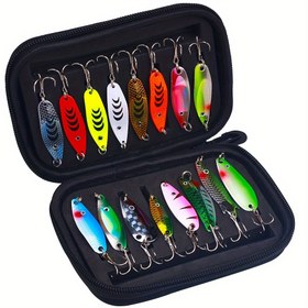 Resim 16 Adet Metal Spinner Yem Balıkçılık Yemi, Turna, Levrek ve Alabalık Balıkçılığı için Yapay SpinnerBait ile Balıkçılık Çantası 