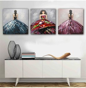 Resim Kanvas Tablo Kızlar 3 Parça Set 65 