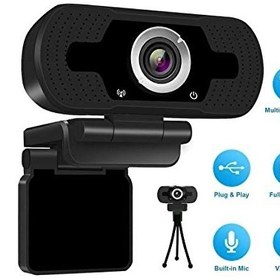 Resim Osmart USB Mikrofonlu Siyah Tripodlu 1080P Full HD Kamera Webcam Osmart