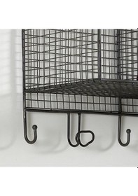 Resim Wessdizayn 9 Kancalı Metal Duvar Askılığı 4 Gözlü Antre Duvar Rafı Wd-209 Siyah 