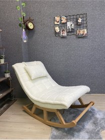 Resim Asedia Miskin Naturel Teddy Krem Sallanan Sandalye Dinlenme Koltuğu 