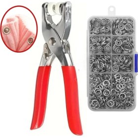 Resim 200 Adet Paslanmaz Çelik Çıtçıt ve Pense Seti Metal Çıt Çıt Makinesi 