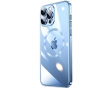 Resim Mobilzone iPhone 13 Pro Uyumlu Wireless Şarj Özellikli Sert PC Zore Riksos Magsafe Kılıf-Mavi 