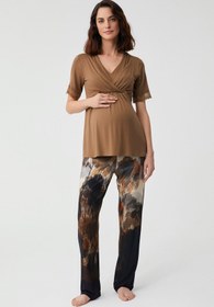 Resim Yumuşak dokulu hamile pijama takımı - Zeytin Yeşili / XL 