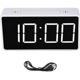 Resim 3C Store Dijital Ayna LED Ekran Çalar Saat Elektronik Zaman Sıcaklık Takvim Masa Çalar Saat USB Şarj Öğrenci Masa Saatleri (Yurt Dışından) 