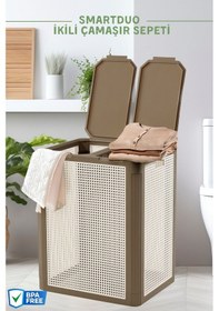 Resim Smartduo İki Bölmeli Çamaşır Sepeti 84lt. İki Renkli Çok Renkli 
