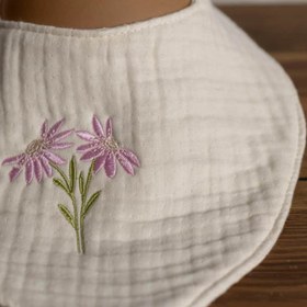 Resim Olivo Mini Yenidoğan Bebek Nakışlı Fular/Önlük 4 kat müslin 