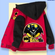Resim WARNER BROS. Batman okul tarzı erkek ve kız çocukları için beyzbol ceketi, okula uygun bomber ceket, havalı Batman çizgi baskılı çift taraflı baskı, rahat üst giyim, okul sezonu hediyeleri, Halloween hediyeleri 