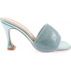 Resim Dgn 8021-23y Kadin Silver Taşli Topuklu Terlik 8021-2219-R0049 Açık Mavi 