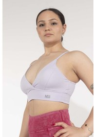 Resim Nature The Brand Kadın Dikişli Dekolteli Sporcu Sütyeni - Hızlı Kuruyan,yoga Bra,toparlayıcı Bra,antreman Bra Beyaz 