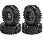 Resim Samdoo 1/10 Rc Araba Lastik Seti 4 Adet, Traxxas Trx-4 Axial Scx10 90046 90047 Cc10 Uyumlu, Kauçuk, 123mm Çap, 44mm Genişlik, Siyah Bjm216-b 