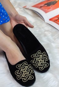 Resim sermoda Kadın Ev Terliği Kışlık Kapalı Yumuşak Rahat Terlik Nakışlı Doğum Çeyiz Misafir Terliği 