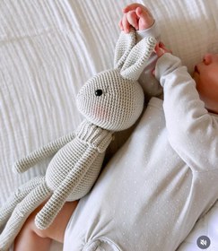 Resim Amigurumi Naturel Uzun Bacak Tavşan Oyuncak 