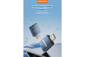 Resim SUNKANDI USB To 3.5mm Ses Kartı Adaptör Kulaklık ve Mikrofon Destekli 2'si 1'arada Çevirici Dönüştürücü Adaptör Ce Lisanslı Sertifikalı Metal Sağlam orijinal 