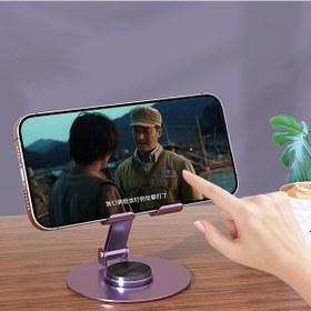 Resim Metal Masaüstü Telefon Tablet Tutucu Stant Katlanabilir 360 Dönen 