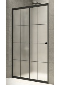 Resim Durul Duşakabin Ön Cephe Siyah Çizgi Buzlu Siyah 