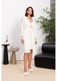 Resim Pierre Cardin Ekru 6'lı Modal Gecelik Sabahlık Çeyiz Seti 5000 Ekru 