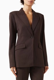 Resim Sculpted Blazer, Kadın Zarif Bel Kesimli-Modern Şık Ceket - Kahverengi / S 