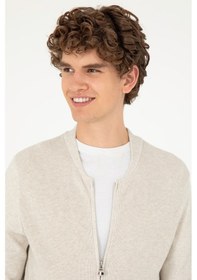 Resim U.s. Polo Assn. Erkek Taş Melanj Hırka Triko 50293528-vr225 Taş Melanj 