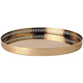 Resim Gokvalla Yuvarlak Tepsi Bakır Rengi 35 Cm Paslanmaz Çelik 