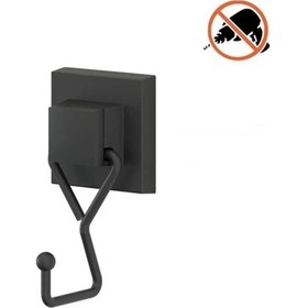 Resim Tekno Tel Ef-237 Siyah Tekli Askı Bornozluk Yapışkanlı/vidalı Deliksiz Metal Banyo Askılığı Mat Siyah 