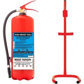 Resim 6 kg Kkt Yangın Söndürme Tüpü ve Yangın Söndürme Tüpü Askılığı Sehpası 