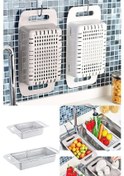 Resim Ayarlanabilir Lavabo İstasyonu Pratik Sürgülü Lavabo İçi Süzgeci 