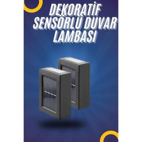 Resim Yeni Model Solar Çift Taraflı Duvar Lambası Dekoratif Duvar Lambası 