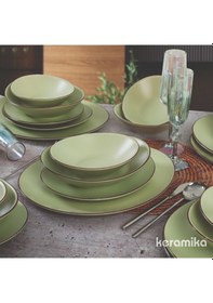 Resim Keramika Takım Yemek Stella 6 Kişilik 24 Parça Mat Yeşil 