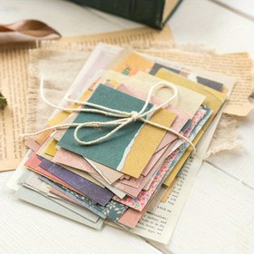 Resim 60 adet desenli malzeme kağıdı arka plan kağıdı Kore retro el kitabı dekoratif karton 