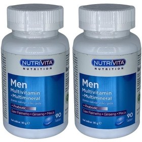 Resim Nutrivita Nutrition Men Multivitamin Multimineral 2x90 Tablet Probiotic Saw Palmetto Ginseng Maca 